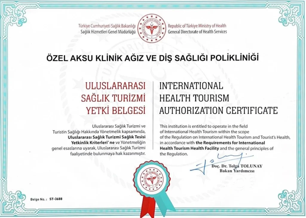 Uluslararası Sağlık Turizmi Yetki Belgesi